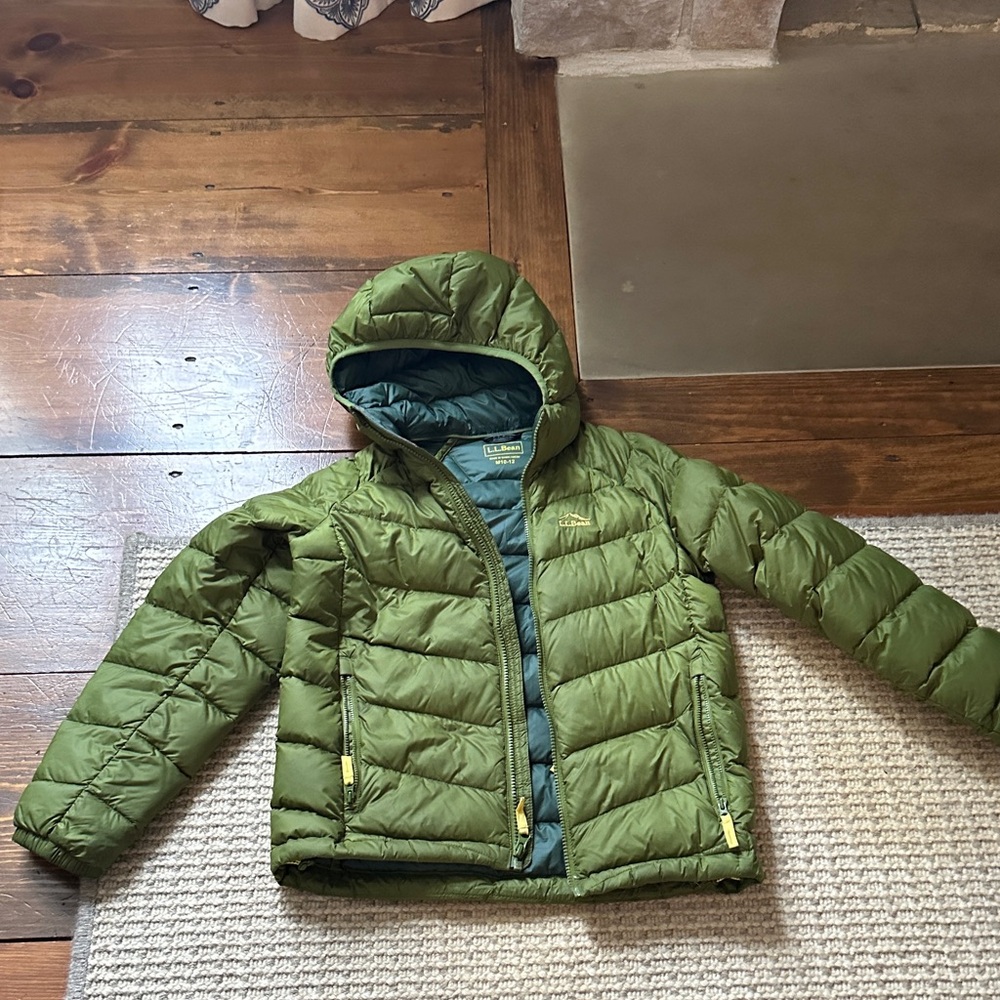 L.L. Bean Olive Green Kids Puffer Jacket